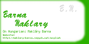 barna maklary business card