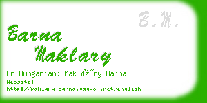 barna maklary business card